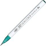 Kuretake ZIG Clean Color Real Brush Pen, Turquoise Green Ink