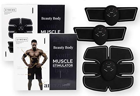 Gymems Electric Muscle Stimulator EMS for Men & Women | Wireless Strong Stimulation for ABS Abdominal Ab Arm Calf Leg | Professional Electro Fitness Gym | Machine for Weight Loss | High Intensity