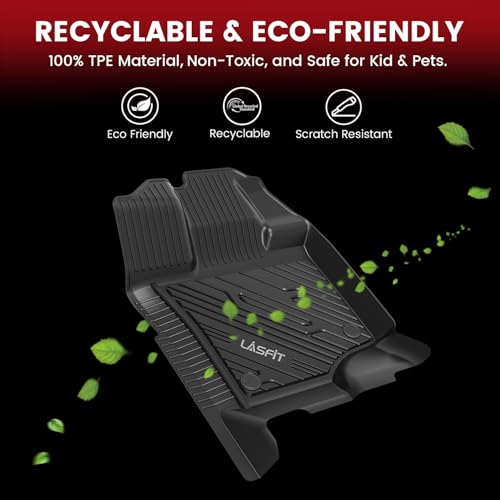 LASFIT 3D Floor Mats for Ford F-150 2015-2025 2026 | F150 Lightning 2022-2026 SuperCrew (Without Fold Flat Storage), Premium TPE All Weather Truck Liners for F150 Accessories, Non-Silp Heavy-Duty Mats