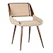 Armen Living Panda Mid-Century Dining Chair, Brown/Walnut Finish