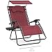 Best Choice Products Oversized Zero Gravity Reclining Lounge Patio Chair w/Folding Canopy Shade and Cup Holder - Red
