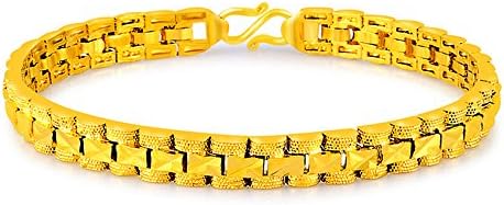 LSDMY Wrist Chain 24k Gold Plated Noble Women's Men's Bracelets Bangle