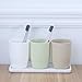 Airmoon Mini Ceramics Handmade Couple Toothbrush Holder Stand for Bathroom Vanity Countertops