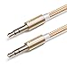 Aux Cable / Aux Cord / Audio Cable for car, (1-Pack 6.6Ft)Cone 3.5mm Nylon Braided Male to Male Auxiliary Cable for Car, Beats Headphone, iPhone, Computer, Home Stereo and Other Devices(Gold)