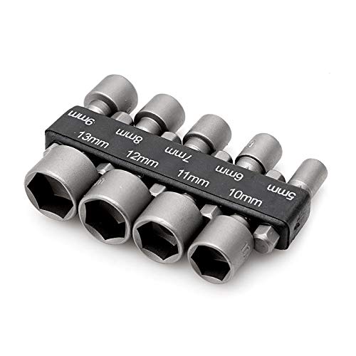 Wrench - 9pcs 5-13mm Power Nut Driver Drill Bit 1/4" Hex Shank Metric Socket Wrench Screw - Thumbnail 3