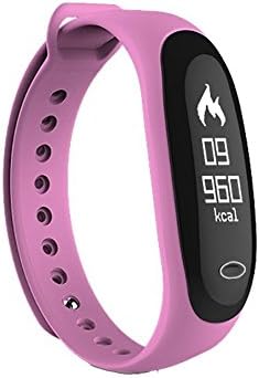 2017 Newly LED Display Smart Bracelet Heart Rate Monitor Fitness Tracker Step Walking Sleep Counter Wireless Wristband IP67 Waterproof smart band (Pink)