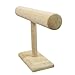 Ikee Design Wooden Linen Covered T-bar Jewelry Display Stand, Bracelet Bangle Watch Display Holder Stand, 12