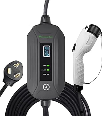 PRIMECOM.TECH Level 2 24Amp Electric Vehicle (EV) Charger Amperage Adjustable: 10A-16A-24A (30 Foot, 10-30P)
