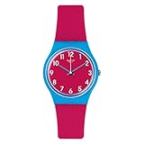 Swatch Women's Blue Lampone Quartz Watch with Silicone Strap, Pink, 15 (Model: GS145)