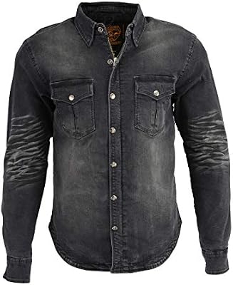MPM1620 Men's Armored Denim Biker Shirt 