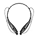 Wireless Bluetooth Music Sports Headset, with Stereo Bass Vibration Neckband Style Earphone Headphone for Cellphones iPhone, Nokia, HTC, Samsung, LG, Moto, PC, iPad, PSP Bluetooth Devices (Black)