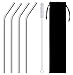 Metal Straws 10.5inch Stainless Steel Straws for Tumblers Yeti Cup with Cleaning Brush Carrying Pouch Pack of 4