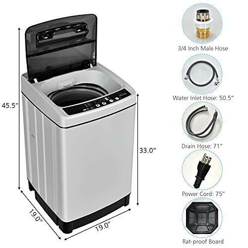 Giantex Full Automatic Washing Machine, 2 in 1 Portable Laundry Washer