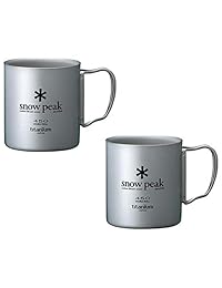 Snow Peak titanio doble pared Copa 450, 2 unidades
