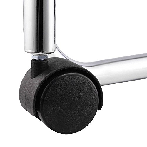 Koval Inc. Tattoo Body Piercing Instrument Rolling Mayo Stand - Chrome Removeable Tray Double Post