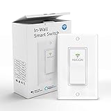 Smart Light Switch, HUGOAI Wi-Fi Smart Light Switch with Timer and Remote Control, Voice Control With Alexa, Google Home and IFTTT, Easy and Safe Installation, No Hub Required