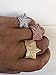 Solid 925 Sterling Silver Men's Star Ring Iced - Pinky Ring - Yellow, Rose, Or Natural Silver - Icy Hip Hop Ring (sterling-silver, 9)