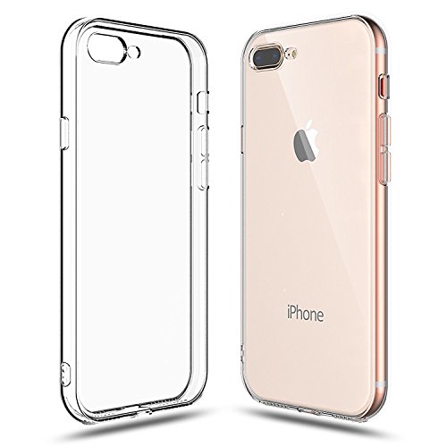 Shamo’s Case Compatible with iPhone 8 Plus and iPhone 7 Plus Transparent Shock Absorption TPU Rubber Gel Soft – Clear