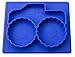 Discontinued Silicone Placemat Toddler Plates - Mini Monster Truck - from Freezer to Microwave to Table. Fits in a Ziplock Bag. (Blue)