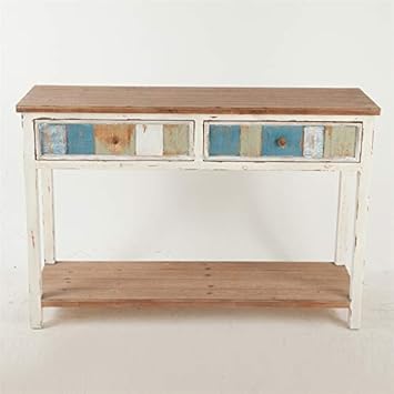 Amazon Com Rustic Multi Color 2 Drawer Console Cabinet Kitchen