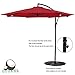 COBANA 10' Offset Hanging Patio Umbrella Freestanding Outdoor Parasol Adjustable Umbrella, 250g/sqm Polyester, Red
