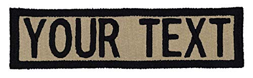 Custom Morale Name Tapes with Border. Personalized Text 1"x6" Patch W/Hook Fastener or Sew On.Coyote Tan, Hook Fastener. - Thumbnail 6