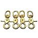 Okones Pack of 4,5/9''(14mm) Eye Diameter,2-3/5'' Overall Length,Solid Brass Lobster Clasps Oval Swivel Trigger Clips Hooks for Straps Bags Belting leathercraft (2-3/5'')