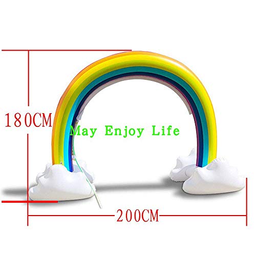 Gayisic Rainbow Sprinkler Inflatable Pools Summer Fun Outside Backyard Family Water/Birthday Party Toy for Children Infants Toddlers,Boys, Girls and Kids