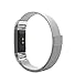 Fitbit Charge 2 Magnetic Milanese Loop Watch Band,Shangpule Stainless Steel Bracelet Strap Replacement Wrist with Strong Magnet lock for Fitbit Charge 2(Silver)