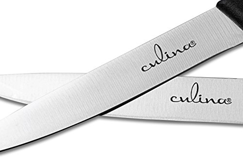 Culina Paring Knife Set of 2. German Steel Blade. – Black Color Handle
