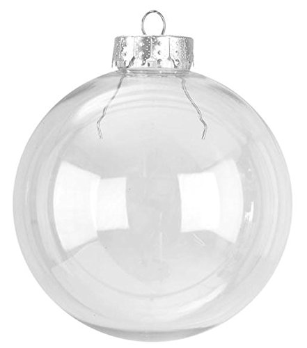 12 X Clear Round Glass Christmas Tree Baubles Spheres Ornaments Decoration 6cm