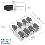 ecooe Corn on the Cob Holders 8 Pcs Black Stainless Steel Forks with Storage Box view 5