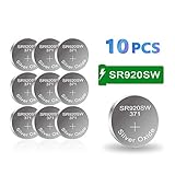 【5-Year Warranty】 CELEWELL 370 371 1.55V Button Cell Contains 20% of Silver Oxide SR920SW Watch Battery Pack of 10 Batteries