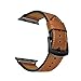 for Apple Watch Band 42mm Leather iWatch Band Strap Replacement for Apple Watch Series 3/4 42mm, Stainless Steel Metal Black Adapter and Buckles, Black Dots - Brown
