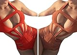 Nulibenna Women's Bandage Halter One Piece Bikini Cut Out Bathing Suit
