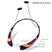 Bluetooth Headphones Headset Rymemo Metallic-feeling Soft Polishing Wireless Music Earphones Stereo Earbuds Sports/running Magnetic Neckband Style for Cellphone£¬ Gold-Purple