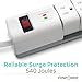 FosPower 6-Outlet Swivel Surge Protector & 2 USB 2.4A Charging Ports Power Strip with 6FT Power Cord Extension Surge Suppressor, UL Listed (S6SU2J5)