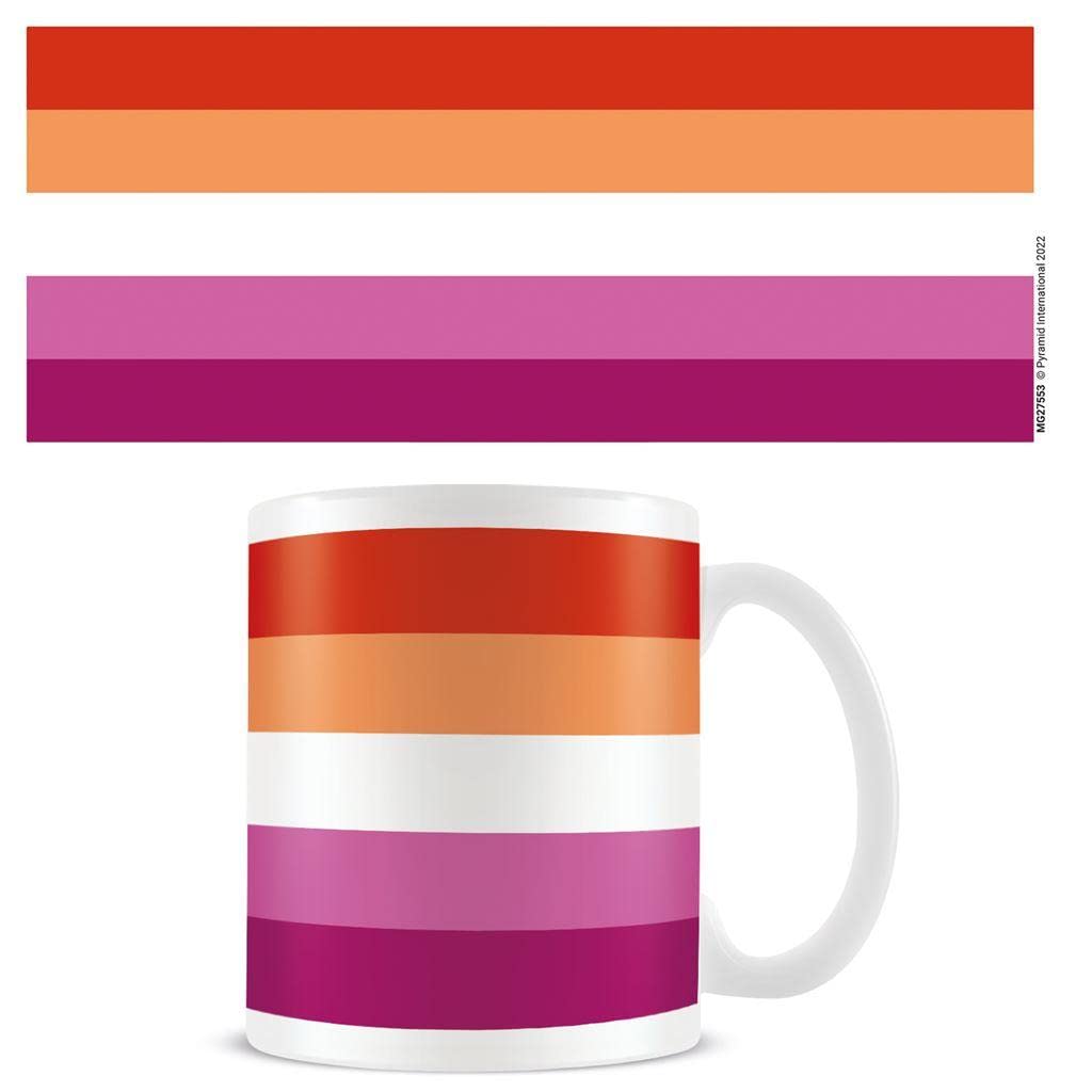 Pyramid International Lesbian Flag Mug (One Size) (White/Pink/Red)