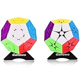 Ganowo Megaminx 2x2 3x3 Puzzle Stickerless Pink 2 Packs