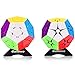 Ganowo Megaminx Cube 3x3 2x2 Pentagonal Dodecahedron Speed Cube Puzzle Toy Magic Puzzle for Kids Stickerless Pink 2 Packs