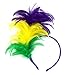FELIZHOUSE 1920s Fascinator with Feathers Headband for Women Wedding Tea Party Headwear (Mardi Gras Purple)