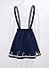 Futurino Women's Sweet Cat Paw Embroidery Pleated Mini Skirt with 2 Suspender