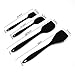 Black Silicone Kitchen Utensils Set, Non Stick Cooking Utensils Set, Silicone Baking Spatula tool (10 pieces, Black)