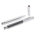 Stylus,TouchFine(TM) 2pcs 3-in-1 Replaceable Micro-Fiber Tip Stylus Pen for All Capacitive Touch Screen Smartphones,Tablets PC(Extra 4 Micro Fiber Tips) With Gift Box-Pinstripe Black/Silver