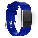 For Fitbit Charge 2 Bands, FreshZone Accessories Replacement Silicone Watch Band Wristband for Fitbit Charge 2 (No Tracker) (Blue 1)
