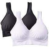 MIRITY Padded Sports Bras for Women Freedom Seamless Spandex Yoga Bra Pack of 2