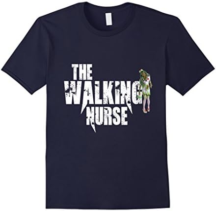 Men's The Walking Nurse Hollywood style funny Zombie Doctor tshirt XL Navy