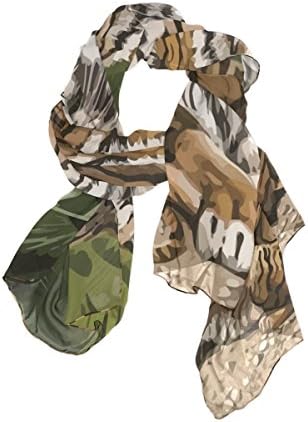 DEYYA - Lightweight Art Tiger Print Shawl Scarf For Spring Season