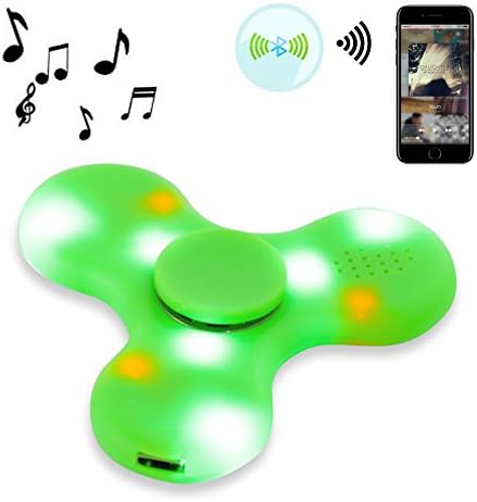 FidgetKit New Arrival Fidget Hand Spinner USB-Charging LED flashlight Bluetooth Music Tri-Spinner Finger Toy for Children &amp; Adults with Anxiety, Autism, ADD, ADHD