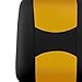 FH Group FB050115 + F14407 Full Set Flat Cloth Car Seat Covers with Premium Carpet Floor Mats, Yellow/Black- Fit Most Car, Truck, SUV, or Van
